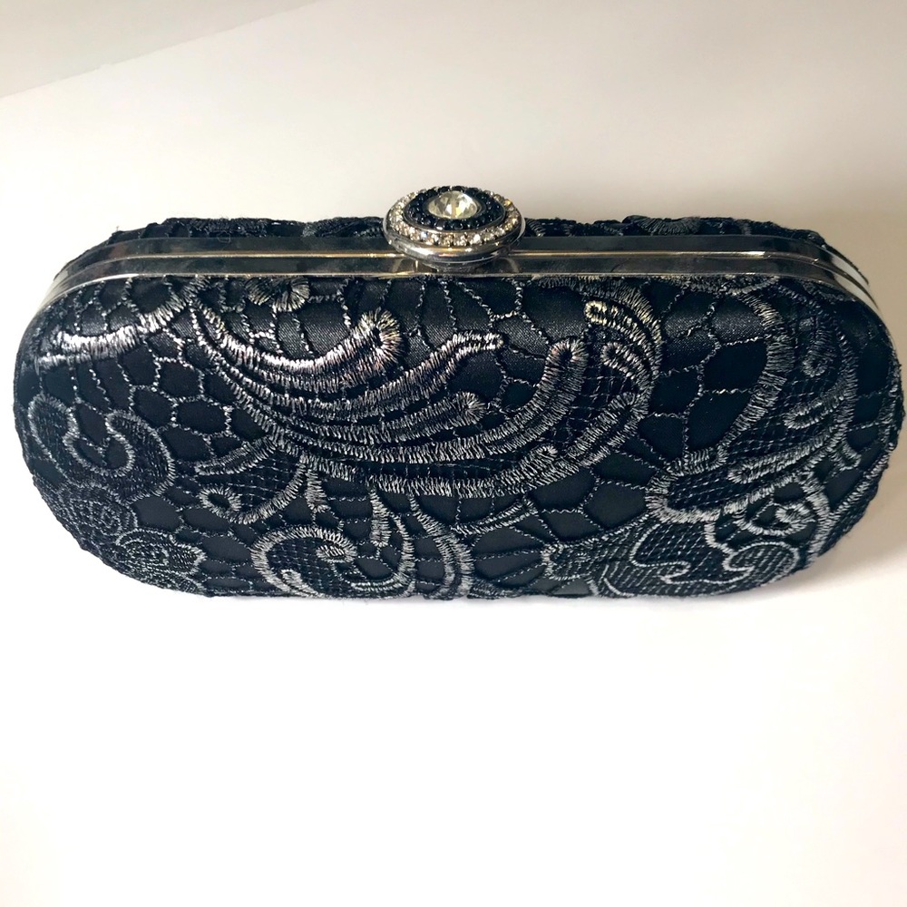 Black and Silver clutch purse